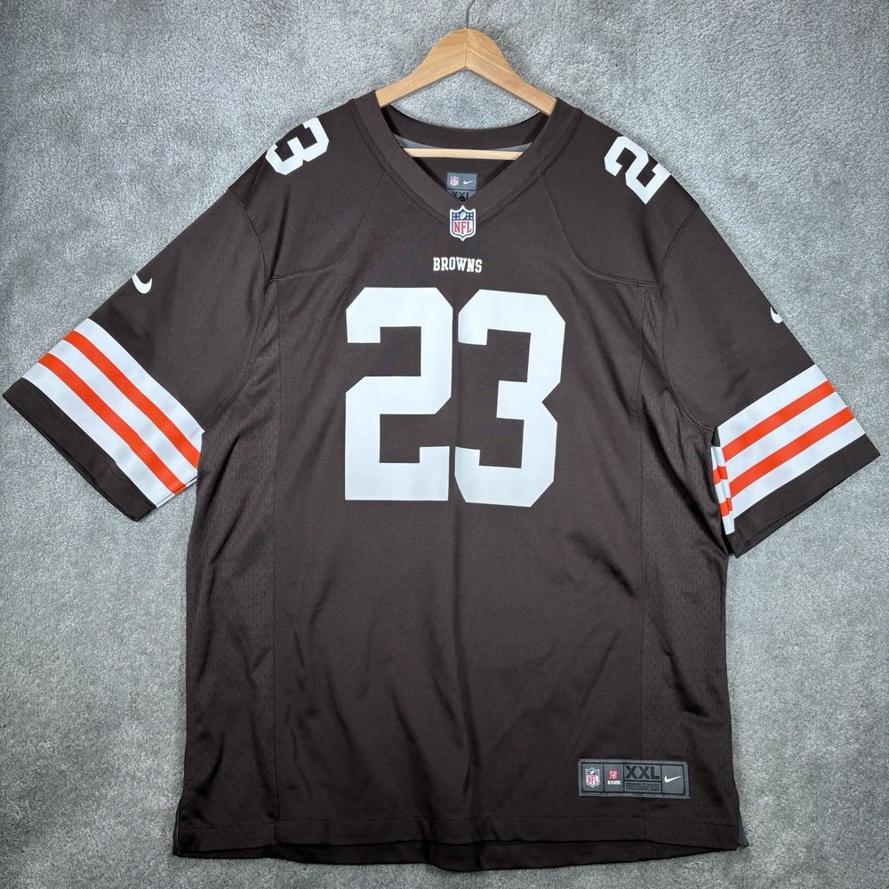 Nike Cleveland Browns Joe Haden #23 Football Jersey Mens 2XL Brown On Field NFL